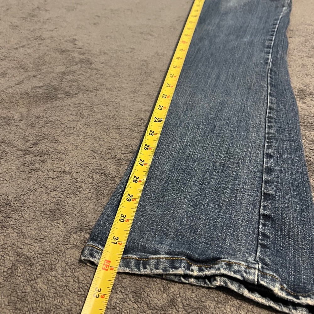 Vintage Y2K Bubblegum Women Low Rise Flare Jeans Blue Embroidered Pocket 26x32 - Picture 3 of 9
